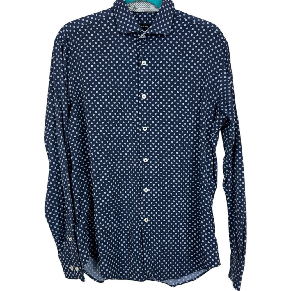 Bugatchi Shaped Fit Nylon Spandex  Long Sleeve Shirt Size M